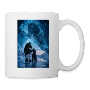Schwarze Stute in der Eishöhle - Tasse - Weiß - Rechts