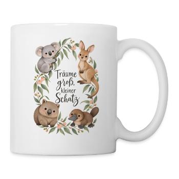 Träume groß Koala Känguru Australien Aquarell - Tasse - Weiß - Rechts