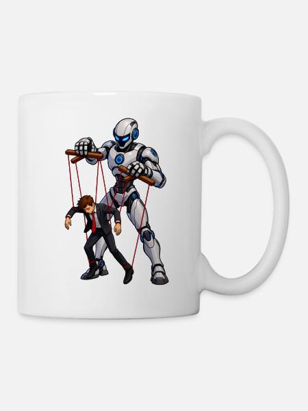 Puppe und menschlicher Roboter - Tasse - Weiß
