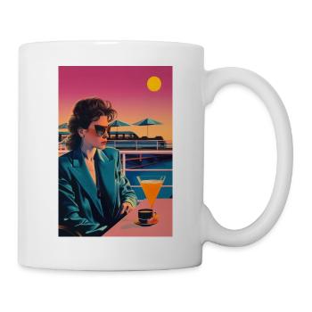80s Retro Riviera Sunset – Vintage City Pop Aesthe - Tasse - Weiß - Rechts