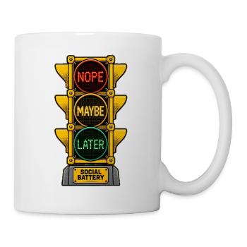Soziale Batterie niedrige Introvertierte Ampel - Tasse - Weiß - Rechts