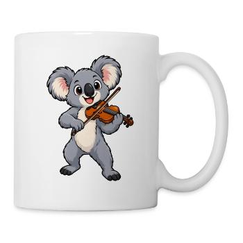 Koala mit Geige - Tasse - Weiß - Rechts