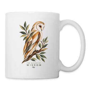 Die Eule der Weisheit in der Geometrie – Die Natur der Weisheit - Tasse - Weiß - Rechts