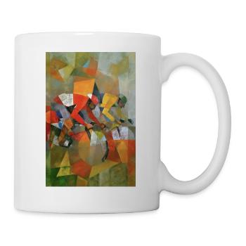 Fahrrad Kunst - Tasse - Weiß - Rechts