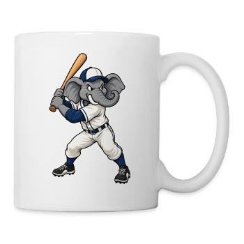 Elefant beim Baseball - Tasse - Weiß - Rechts