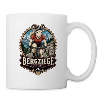 Rennradfahrerin Bergziege - Tasse - Weiß - Rechts