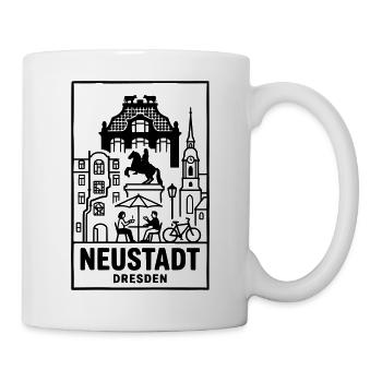 Dresden Neustadt Silhouette - Tasse - Weiß - Rechts