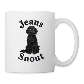 Schwarzer Doodle im Jeansflicken-Stil - Tasse - Weiß - Rechts