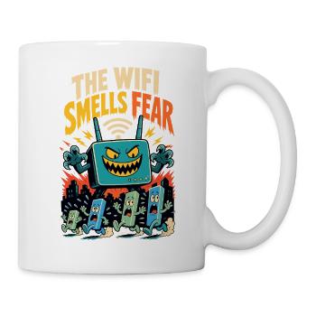 The WiFi Feels Fear – WLAN-Horror - Tasse - Weiß - Rechts