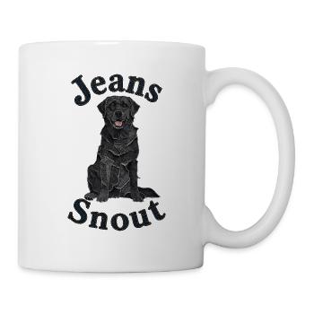 Schwarzer Labrador Retriever im Jeansflicken-Stil - Tasse - Weiß - Rechts
