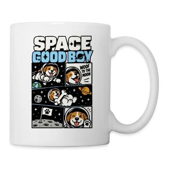 Space Good Boy – Astronautenhund - Tasse - Weiß - Rechts
