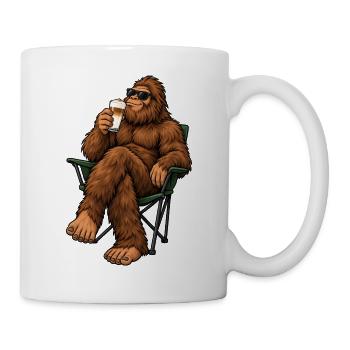 Bigfoot mit Latte Macchiato - Tasse - Weiß - Rechts