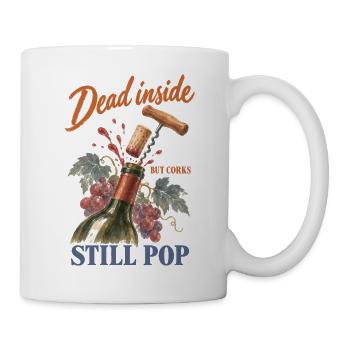 Weinliebhaber tot innerlich, aber Korken knacken immer noch - Tasse - Weiß - Rechts