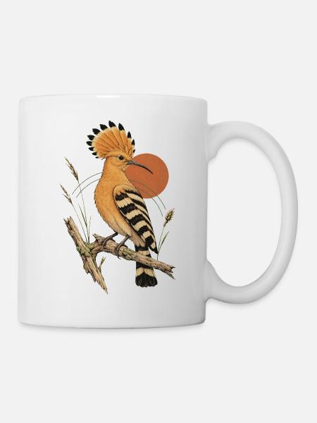 Wiedehopf Vintage - Tasse - Weiß