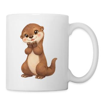 Otter – süßer stehender Fischotter - Tasse - Weiß - Rechts