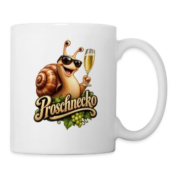 Schnelle Schnecke mit Prosecco - Tasse - Weiß - Rechts