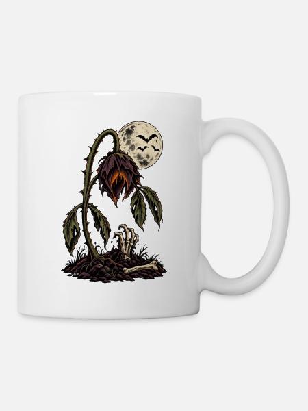 Blume des Todes durch den Mond - Tasse - Weiß