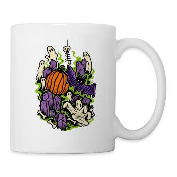 Kürbisgeister in Purple Rocks - Tasse - Weiß - Rechts