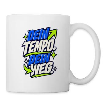 Dein Tempo, Dein Weg Neon Grafik - Tasse - Weiß - Rechts