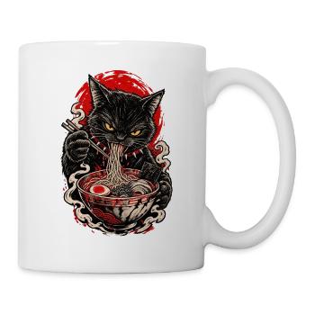 Brennende Ramen-Katze - Tasse - Weiß - Rechts