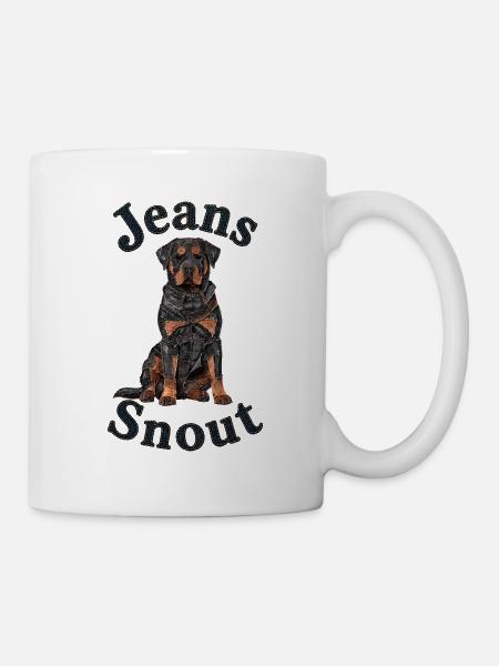 Rottweiler im Jeansflicken-Stil - Tasse - Weiß