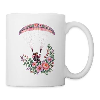 Blumenflug Paragliding Mädchen - Tasse - Weiß - Rechts