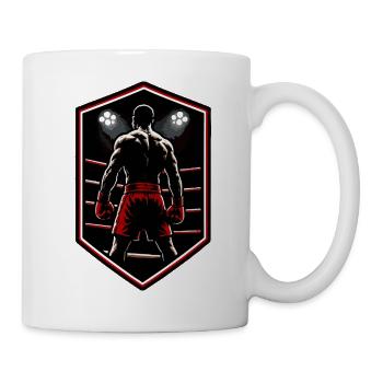 Kämpfer im Ring: Silhouette - Tasse - Weiß - Rechts