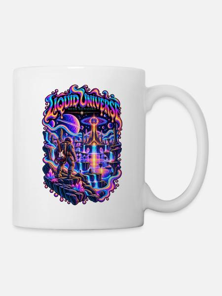 FLÜSSIGES UNIVERSUM | Neon Horizonte - Tasse - Weiß