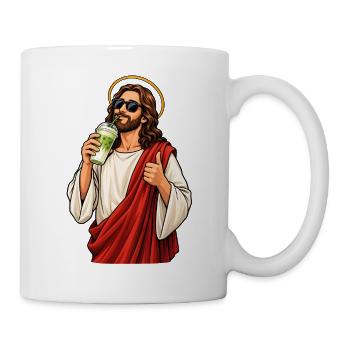 Jesus mit Matcha Latte - Tasse - Weiß - Rechts