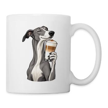 Greyhound mit Latte Macchiato - Tasse - Weiß - Rechts