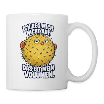 Ich reg mich nicht auf – Kugelfisch - Tasse - Weiß - Rechts