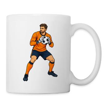 Fußball-Torwartfang - Tasse - Weiß - Rechts
