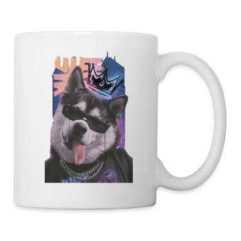 König Hund Neon Streetwear - Tasse - Weiß - Rechts
