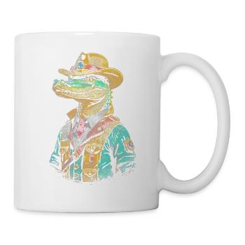 Krokodil Vaquero - Tasse - Weiß - Rechts