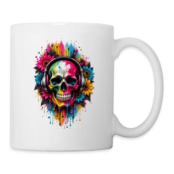 NEON BEATS – Skull in Color - Tasse - Weiß - Rechts