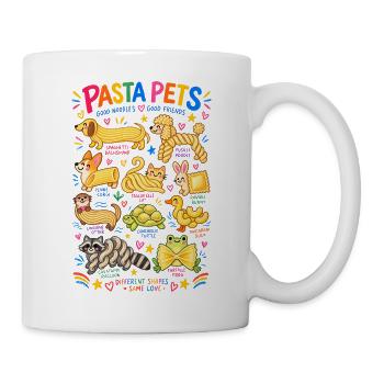 Pasta Pets Lustige Nudel Tiere für Pastafans - Tasse - Weiß - Rechts