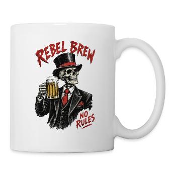 Rebel Brew Skull ohne Regeln - Tasse - Weiß - Rechts