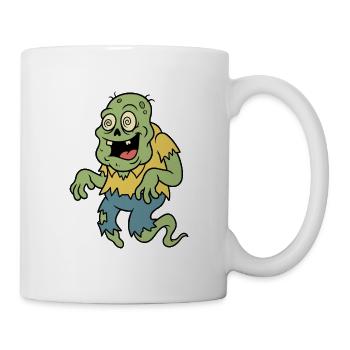 Retro-Cartoon-Zombie-Geist mit wirbelnden Augen - Tasse - Weiß - Rechts