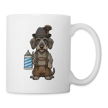 Dackel Trachtenhund Bierkrug Bayerische Tradition - Tasse - Weiß - Rechts