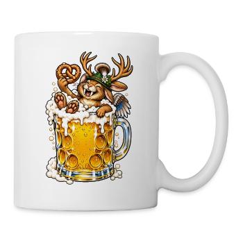 Wolpertinger Lustiges Bayerisches Fabelwesen - Tasse - Weiß - Rechts