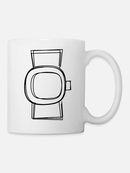 Pulsuhr handgezeichnet - Tasse - Weiß