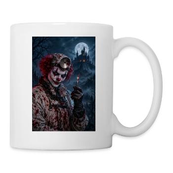 Unheimlicher Clown-Chirurg – Halloween-Horror - Tasse - Weiß - Rechts