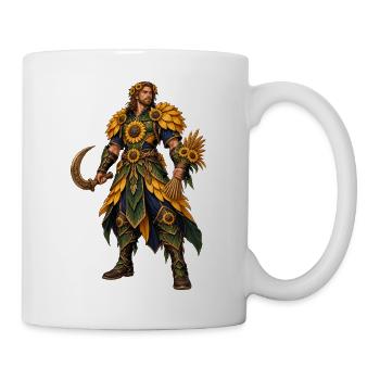 Sonnenkrieger mit Sonnenblumenrüstung - Tasse - Weiß - Rechts