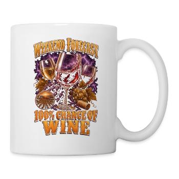 Weinliebhaber-Wochenend-Prognose: 100 % Wein - Tasse - Weiß - Rechts