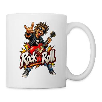 Rock'n'Roll Gitarrist Flair - Tasse - Weiß - Rechts