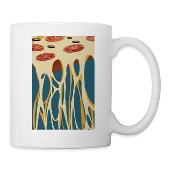 Pizza  mit Tomaten und Oliven - Tasse - Weiß - Rechts