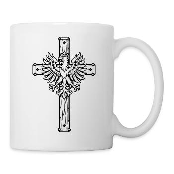 Gipfelkreuz mit Tiroler Adler in Schwarz-Weiß - Tasse - Weiß - Rechts
