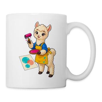 Pinselalpaka Malerklasse - Tasse - Weiß - Rechts