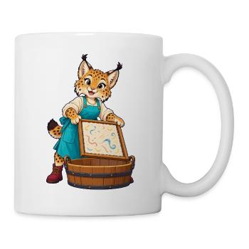 Leopardenkünstler im Atelier - Tasse - Weiß - Rechts