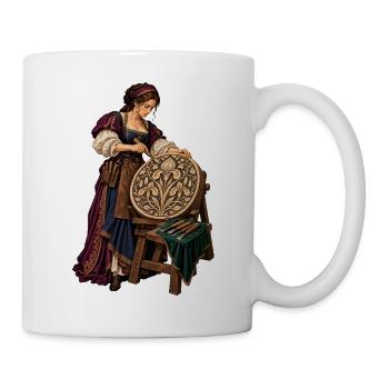 Mittelalterliches Schildornament - Tasse - Weiß - Rechts